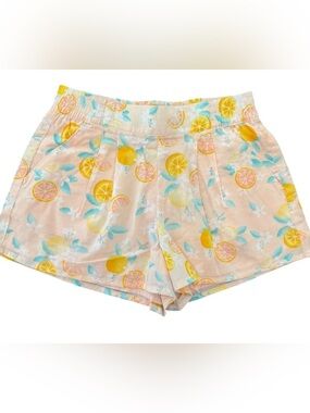 Janie and Jack Peach Shorts with Yellow Lemon Print
